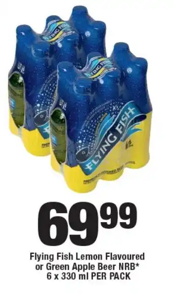 OK Liquor Flying Fish Lemon Flavoured or Green Apple Beer NRB* 6 x 330 ml PER PACK offer