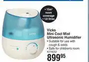 Dis-Chem Vicks Mini Cool Mist Ultrasonic Humidifier offer