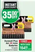 Dis-Chem Duracell Plus AA Or AAA Batteries 12 Pack-Per Pack offer