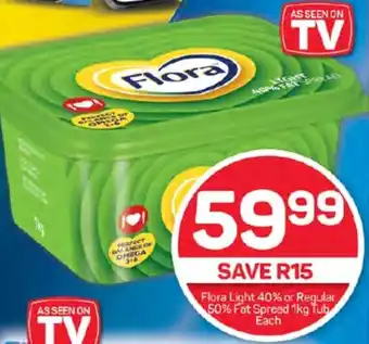 Pick n Pay Hypermarket Flora Light 40% or Regular 50% Fat Spread 1kg Tub Each offer
