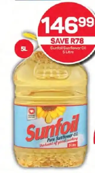 Pick n Pay Hypermarket Sunfoil Sunflower Oil 5 Litre offer