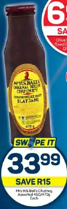 Pick n Pay Hypermarket Mrs H.S.Ball's Chutney Assorted 450/470g Each offer