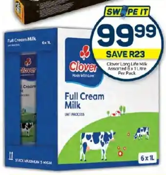 Pick n Pay Hypermarket Clover Long Life Milk Assorted 6x 1 Litre Per Pack offer