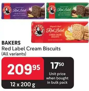 Makro BAKERS Red Label Cream Biscuits (All variants) offer