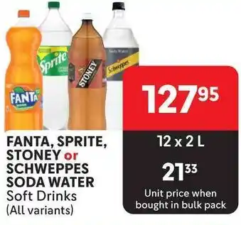 Makro FANTA, SPRITE, STONEY or SCHWEPPES SODA WATER Soft Drinks (All variants) offer