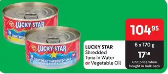 Makro LUCKY STAR Shredded Tuna in Water or Vegetable Oil offer