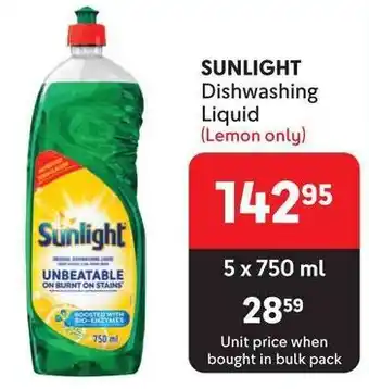 Makro SUNLIGHT Dishwashing Liquid (Lemon only) offer