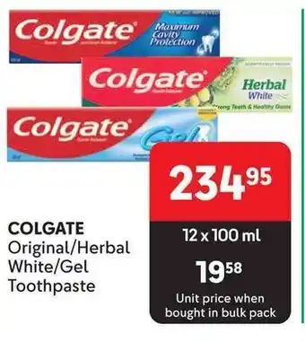 Makro COLGATE Original/Herbal White/Gel Toothpaste offer