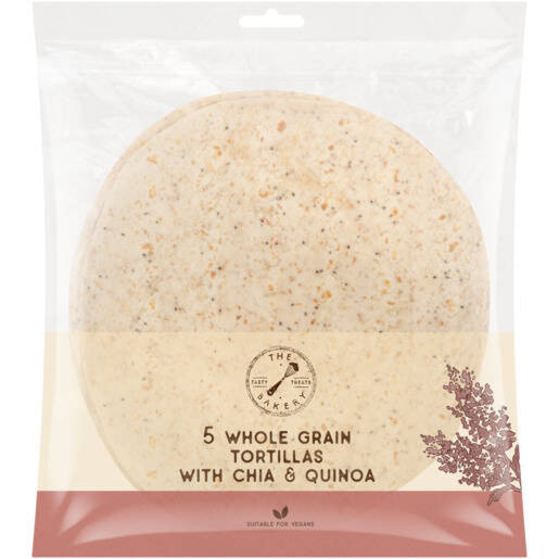 The Bakery Chia & Quinoa Whole Grain Tortilla Wraps 5 Pack offer at