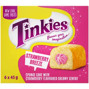 Checkers Liquor Shop Tinkies Strawberry Breeze Sponge Cake 6 x 45g offer