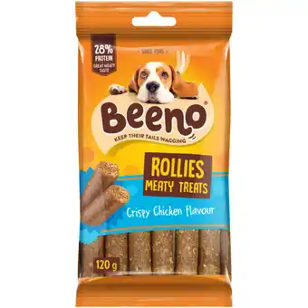 Checkers Liquor Shop BEENO Rollies Chicken Flavoured Meaty Dog Treats 120g offer