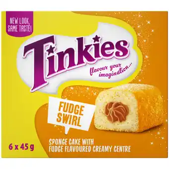 Checkers Liquor Shop Tinkies Fudge Swirl Flavoured Creamy Sponge Cakes 6 x 45g offer