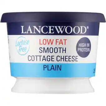 LANCEWOOD Lactose Free Plain Smooth Cottage Cheese 250g