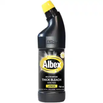 Checkers Liquor Shop Albex Lemon Multipurpose Thick Bleach 750ml offer