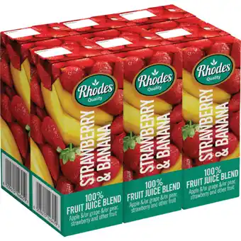 Checkers Liquor Shop Rhodes 100% Strawberry & Banana Fruit Juice Blend Cartons 6 x 200ml offer