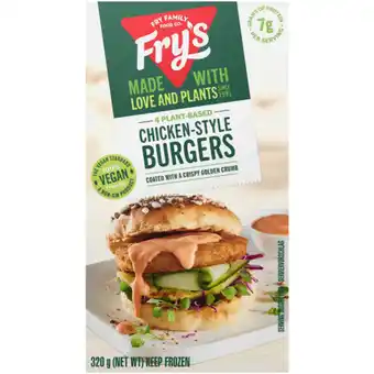 Checkers Liquor Shop Fry's Frozen Meat Free Chicken-Style Vegetable Burgers 320g offer