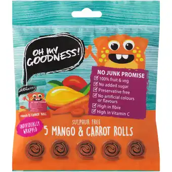 Checkers Liquor Shop Oh My Goodness! Dried Mango & Carrot Rolls 5 Pack offer