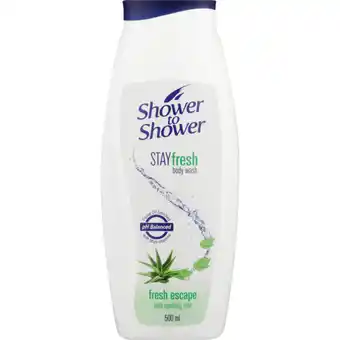 Checkers Liquor Shop Shower to Shower Stay Fresh Fresh Escape Body Wash 500ml offer