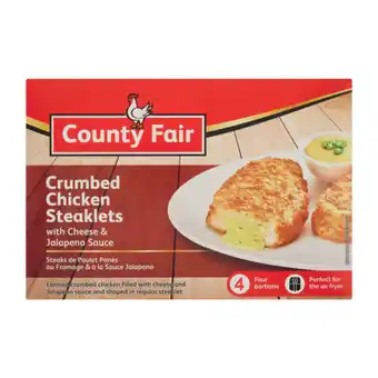 Checkers Liquor Shop County Fair Frozen Crumbed Chicken Steaklets with Cheese & Jalapeño Sauce 360g offer