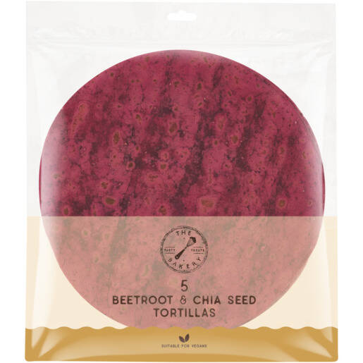 The Bakery Beetroot & Chia Seed Tortilla Wraps 5 Pack offer at Checkers