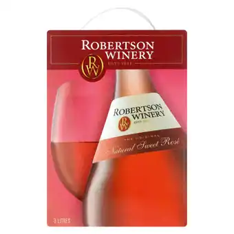 Checkers Liquor Shop Robertson Winery Slimline Natural Sweet Rosé Box 3L offer