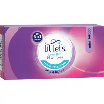 Checkers Liquor Shop Lil-Lets Smartfit Mini Tampons 16 Pack offer