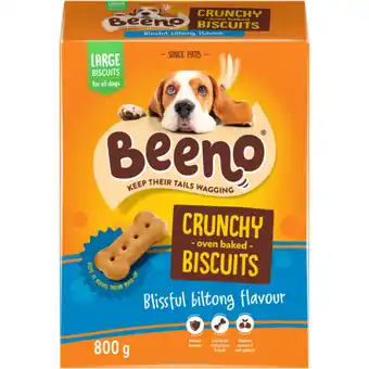 Checkers Liquor Shop BEENO Blissful Biltong Flavour Large Dog Biscuits 800g offer