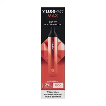 Checkers Liquor Shop Vuse Go Max Berry Watermelon 3% Disposable Vape - Not For Sale To Under 18s offer