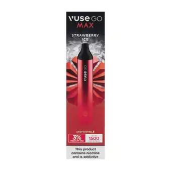 Checkers Liquor Shop Vuse Go Max Strawberry Ice 3% Disposable Vape - Not For Sale To Under 18s offer