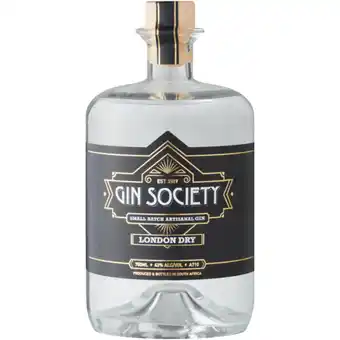 Checkers Liquor Shop Gin Society Small Batch Artisanal Gin Bottle 750ml offer