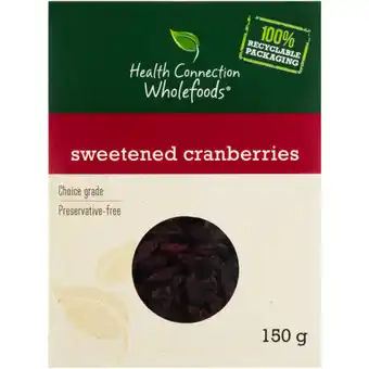 Health Connection Wholefoods Dried Cranberries 150g