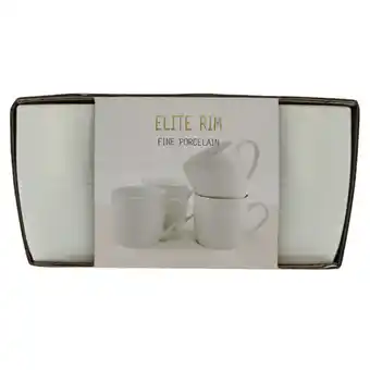 Elite Rim Fine Procelain Mugs 360ml 4 Pack