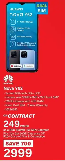 Incredible Connection HUAWEI Nova Y62 offer