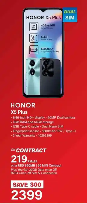 Incredible Connection HONOR X5 Plus offer