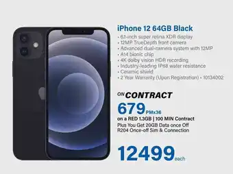 Incredible Connection iPhone 12 64GB Black offer