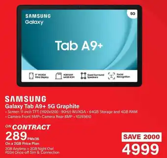 Incredible Connection SAMSUNG Galaxy Tab A9+ 5G Graphite offer