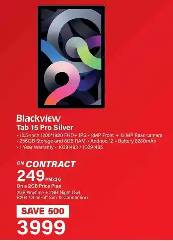 Incredible Connection Blackview Tab 15 Pro Silver offer