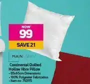 Game Mainstays Continental Quilted Hollow Fibre Pillow offer