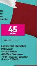 Game Mainstays Continental Microfibre Pillowcase offer