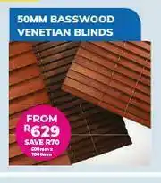 Game 50MM Basswood Venetian Blinds 600mm x 1000mm offer