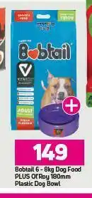 Game Bobtail 6-8Kg Dog Food Plus Ol'Roy 180mm Plastic Dog Bowl offer