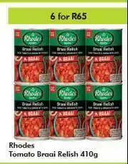Game Rhodes Tomato Braai Relish-For 6 x 410g offer