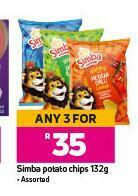 Game Simba Potato Chips Assorted-For Any 3 x 132g offer