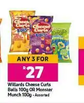 Game Willards Cheese Curls Balls 100g Or Monster Munch 100g-For Any 3 offer