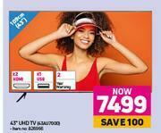 Game Samsung 43" UHD TV 43AU7000 offer