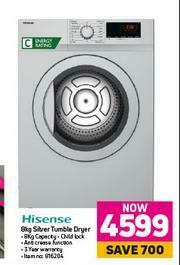 Game Hisense 8Kg Silver Tumble Dryer offer