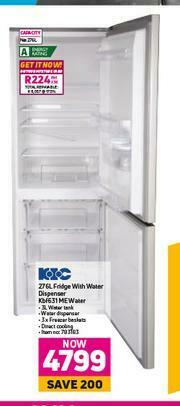 Game KIC 276L Fridge With Water Dispenser KBF631ME offer