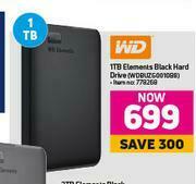 Game WD 1TB Elements Black Hard Drive WDBUZG0010BB offer
