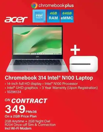 Incredible Connection Acer Chromebook 314 Intel N100 Laptop offer