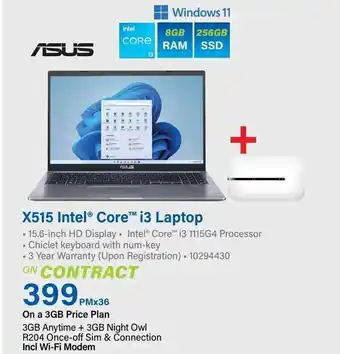 Incredible Connection ASUS X515 Intel Core i3 Laptop offer